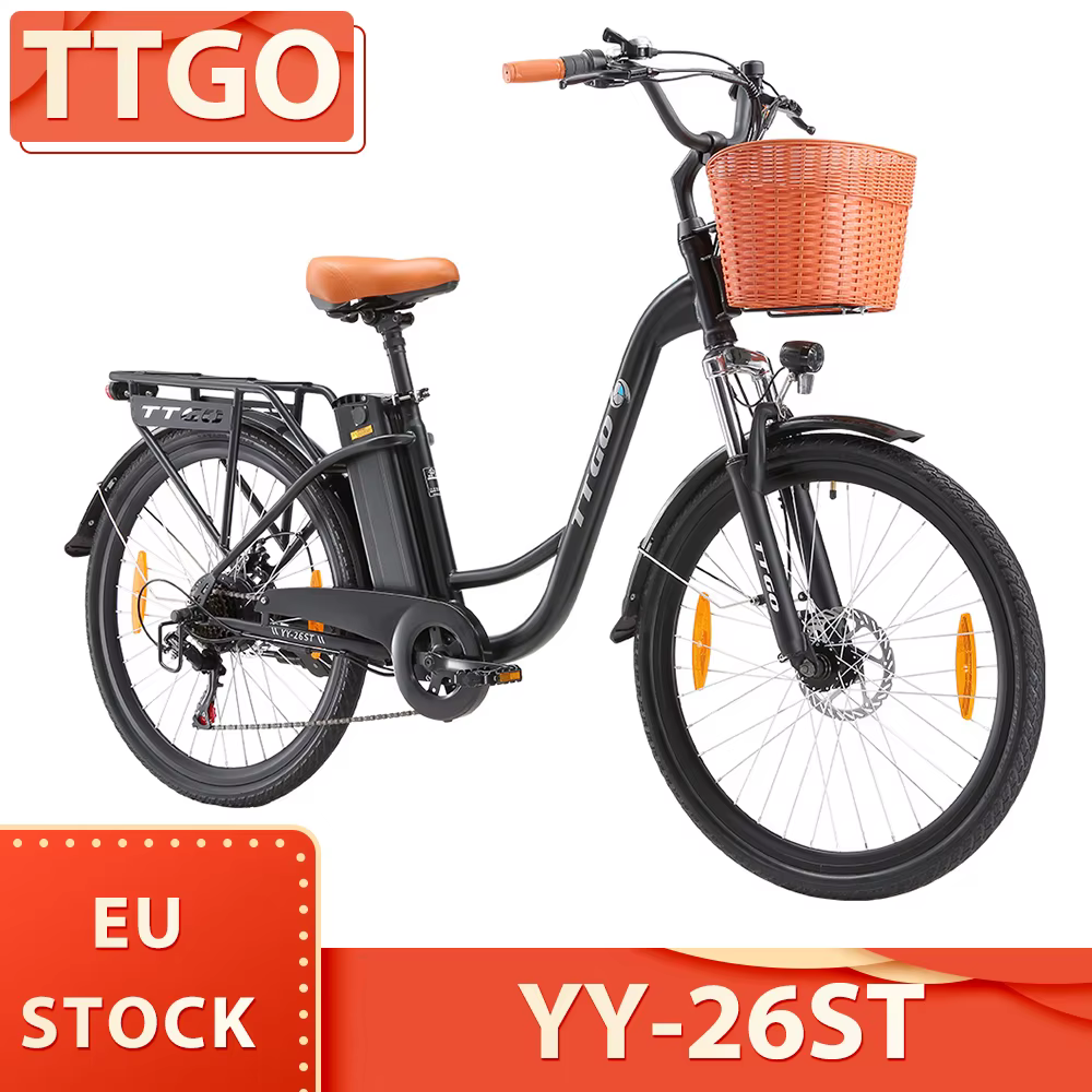TTGO YY-26ST Electric Bike, 250W Motor, 36V 14.5AH Battery, 26*1.95-inch Tires, 25km/h Max Speed, 100km Max Range, Disc Brake