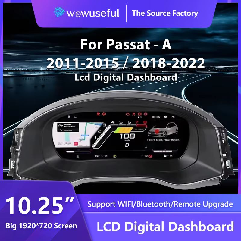 10.25‘’ Lcd Digitaal Dashboard ClusterFor Volkswagen Passat2011-2015 2018-2022years Auto Radio virtual Instrument Paneel Cockpit