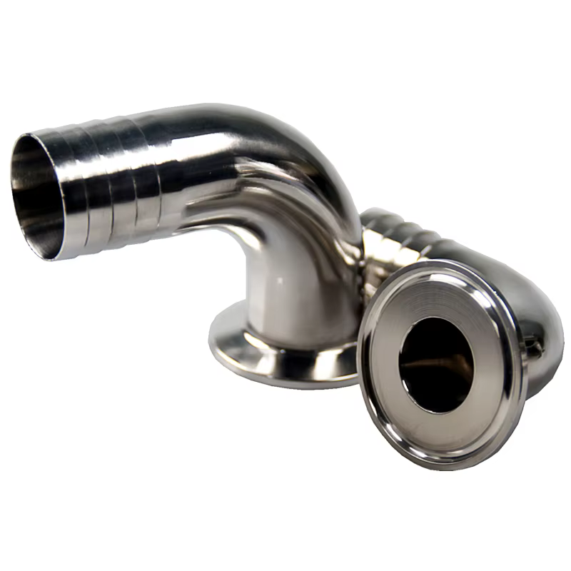 WZJG 19/25/32/38/45/51/Flange 50.5-64mm Hose Barb 1.5"-4" Tri Clamp 90 Deg Elbow SUS304 Stainless Sanitary Fitting