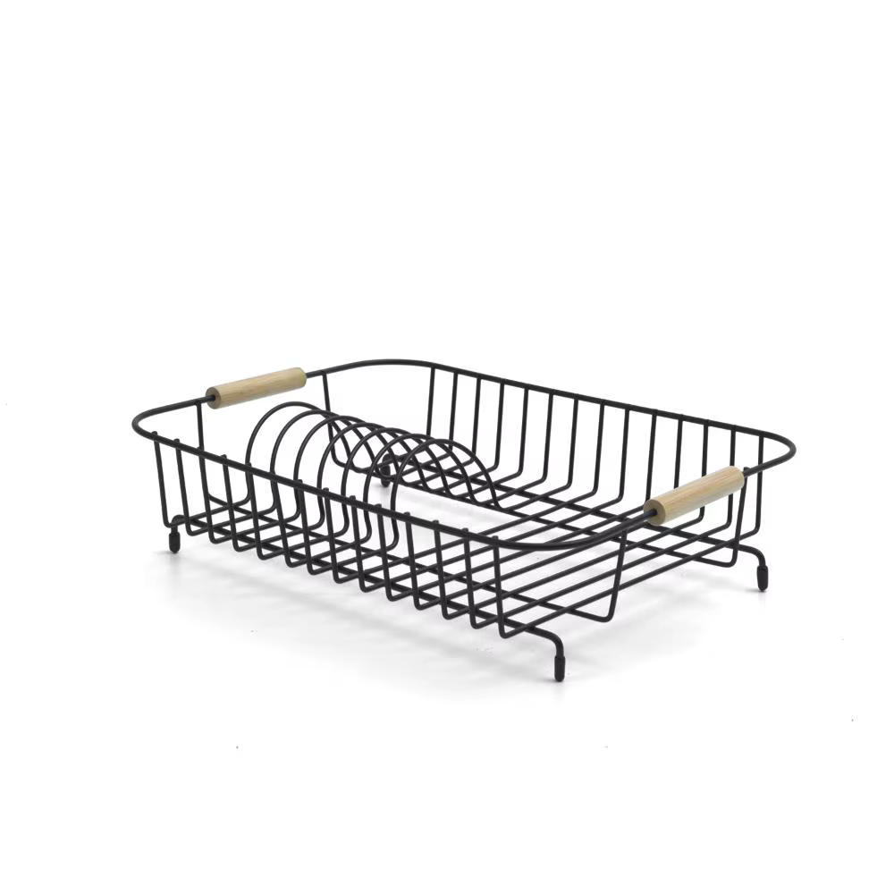 Iron and wood dish rack-Oikos