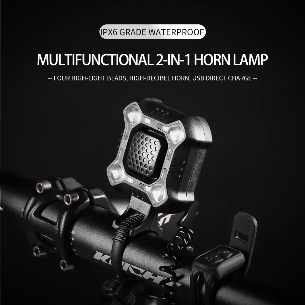 Bicycle Electronic Bell Bicycle Light Scooter E-bike Trumpet Alarm Bike Bell USB Charge Cycling Warning Alert Safety Riding