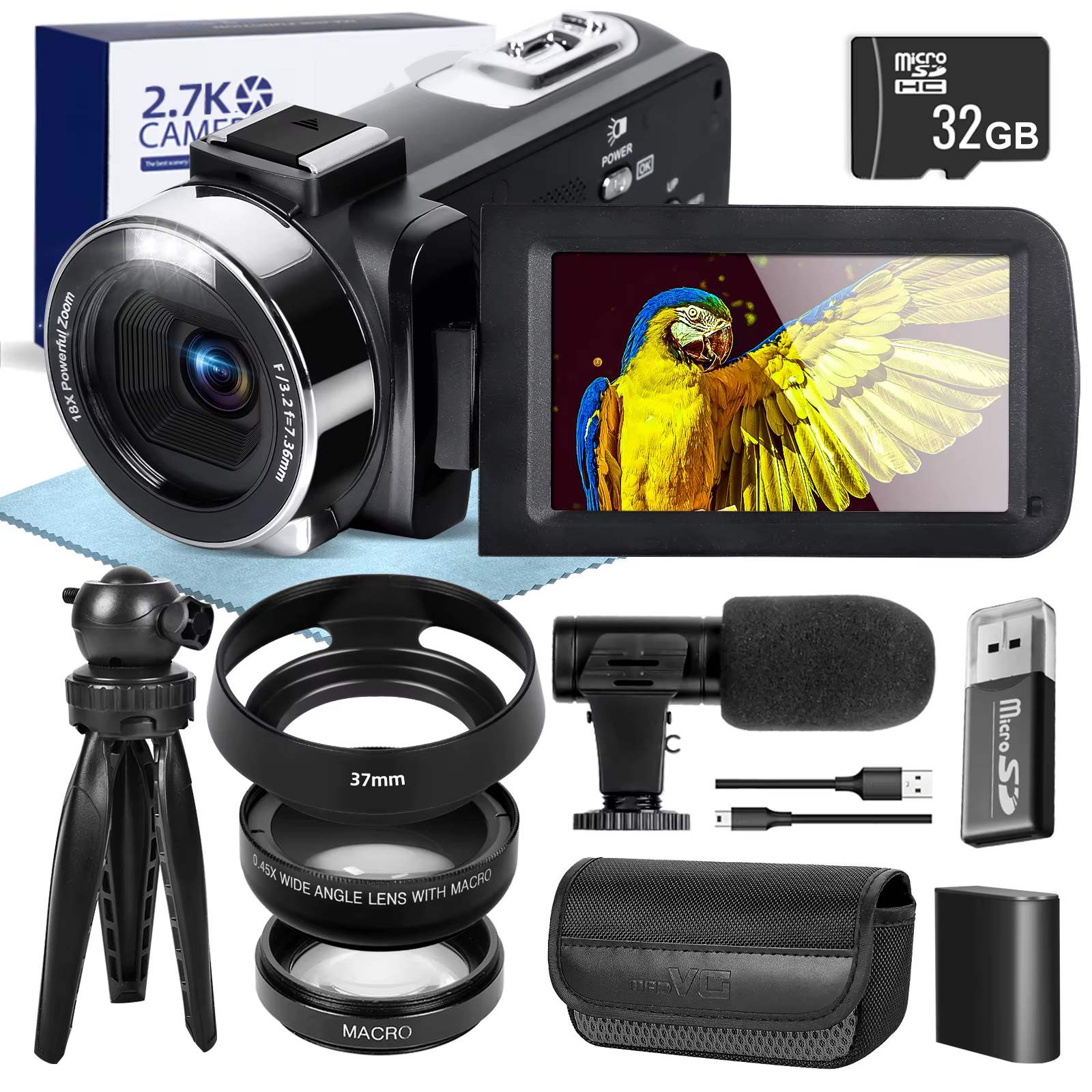 NBD 2.7K Video Camera 42MP Digital Camera Vlogging Camera for 3.0inch Flip Screen Camcorder with Remote Control