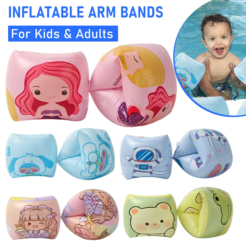 Cute Pool Floats Arm Bands Inflatable Swimming Arm Float Rings PVC Swim Floating Rings for Kids Toddlers and Adults