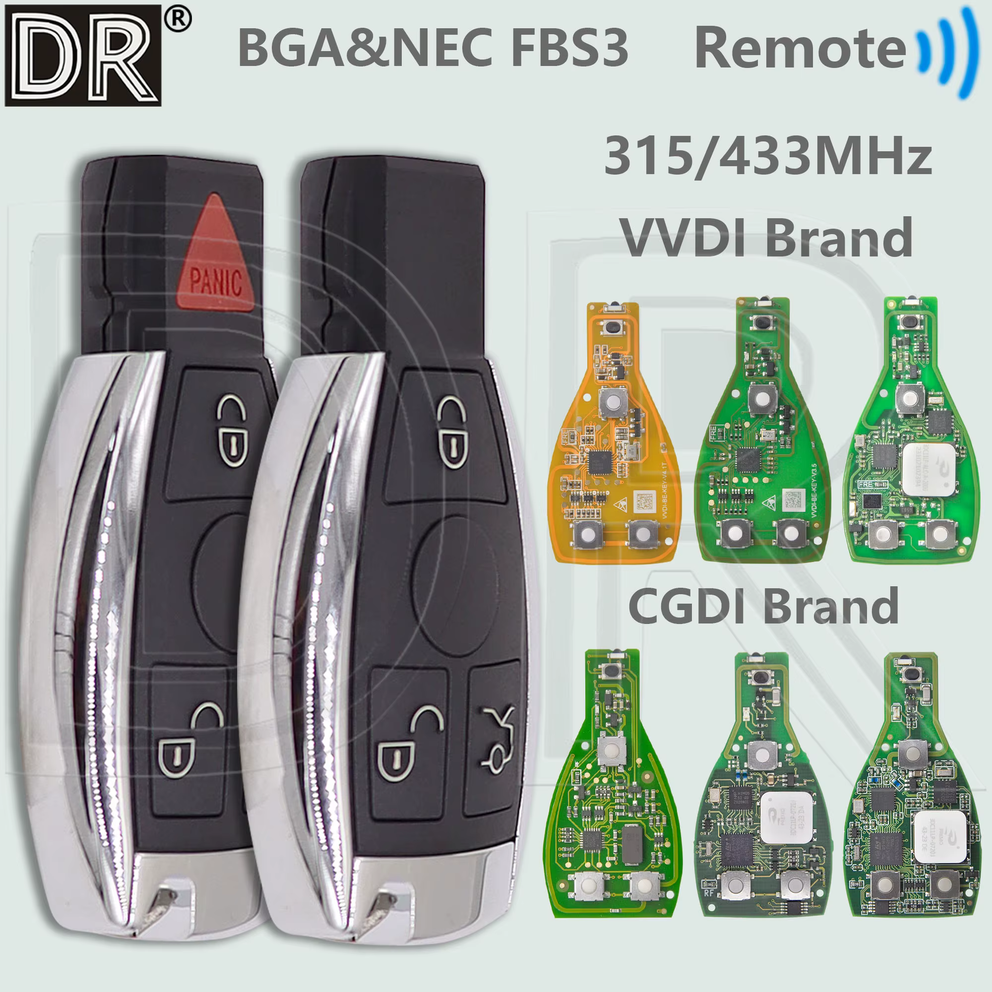 DR CGDI/VVDI FBS3 315/433MHz Variable Frequency Car Remote Key Support NEC&BGA For Mercedes Benz A C E S Class W204 W207 ..