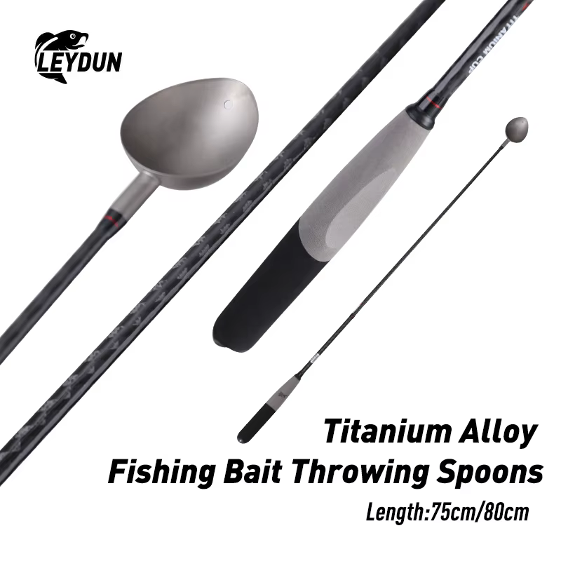 Fishing Bait Throwing Spoons Non-Stick Bait Scoop Retractable Rod Long Throw Fixed Point Fishing Gear Bait Spoon Fishing Tackles