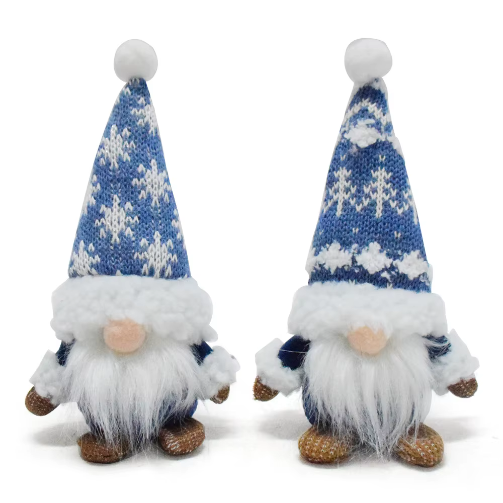 Christmas Ornaments Dwarf Doll Blue Faceless Doll Snowflake Rudolph Gnome Christmas Decorations