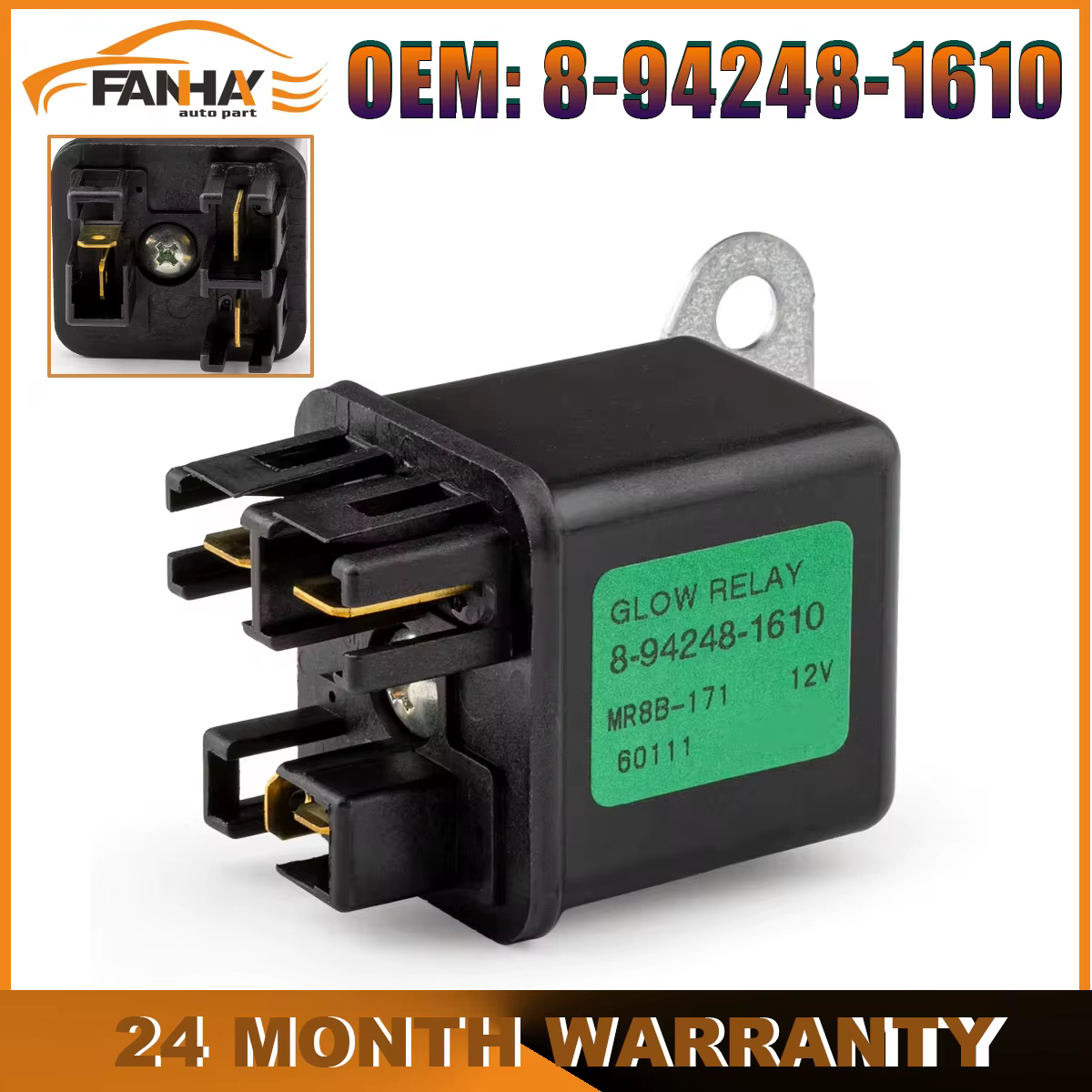 8942481610 New 4 Pin 12V Mover Parts Preheating Relay Glow Plug For Isuzu For Hitachi ZAXIS27U ZAXIS50U For Kubota For Yanmar