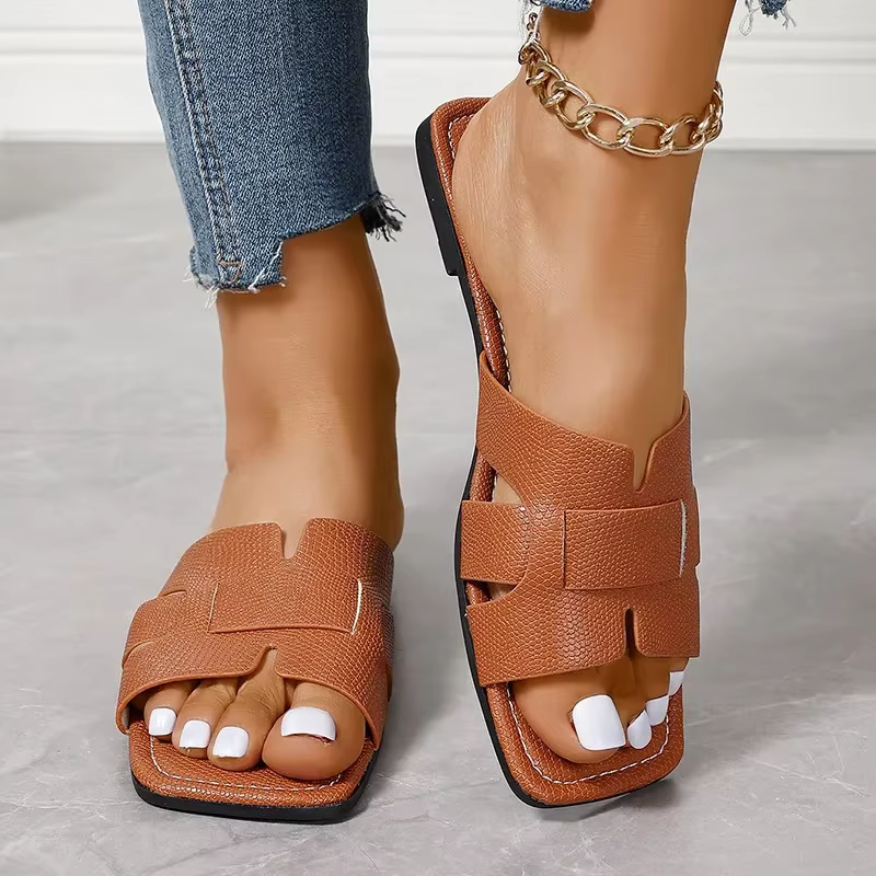 Summer Women Slippers Fashion Beach Flats Shoes 2025 New Casual Sandals Dress Walking Flip Flops Open Toe Slides Mujer Zapatos