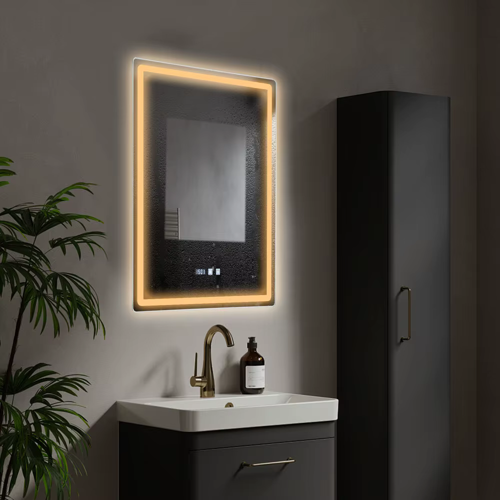 Led Badezimmerspiegel Mit Licht Dimmbarer Anti-beschlag Badspiegel Wandspiegel