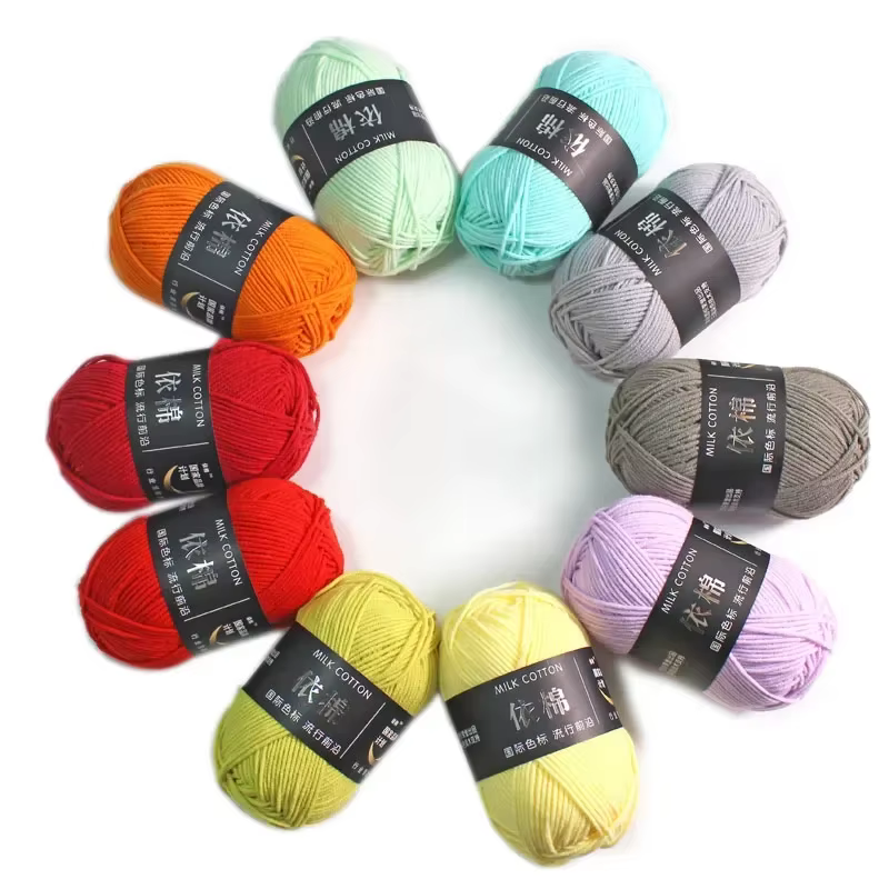 50g/Set 4ply Milk Cotton Knitting Wool Yarn Needlework Dyed Lanas for Crochet Craft Sweater Hat Dolls At Low Price Dropshipping