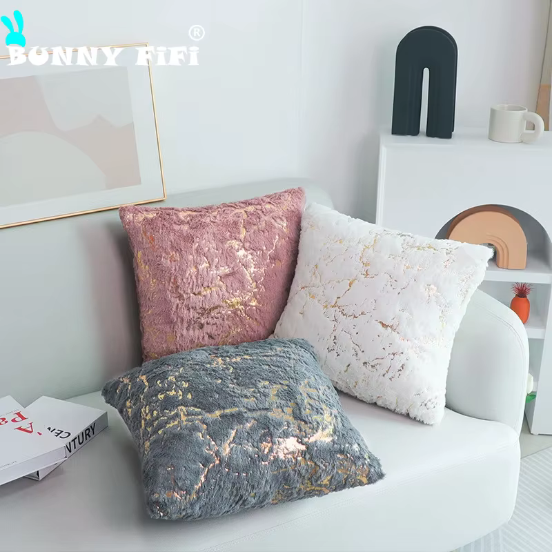 Cover Nordic Golden Printed 43x43cm Cushion Decorative Pillows Cover for Sofa Home Decor Pillowcase Black Grey Housse De Coussin