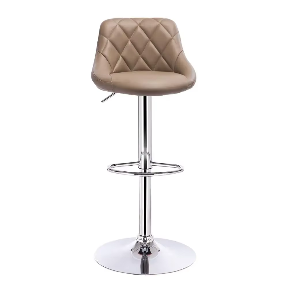 1PC Height-Adjustable Swivel Bar Chair Leather/Velvet Rotating Bar Stool Lifting High Stool with Footrest for Pub Home Decor