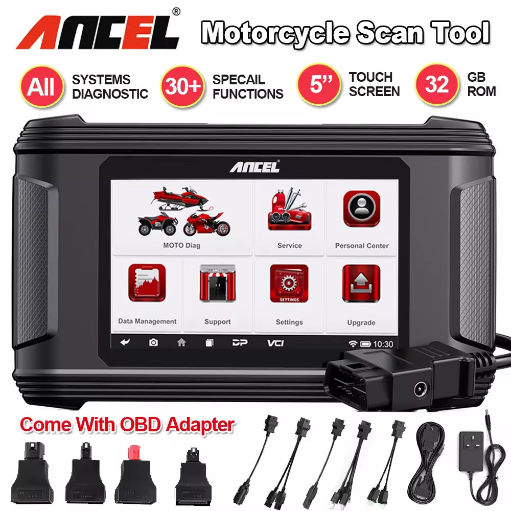 ANCEL MT500 Pro Motorbike OBD Scanner Full System Maintenance light reset Throttle Reset ABS Reset ECU Reset Idle Adjustment