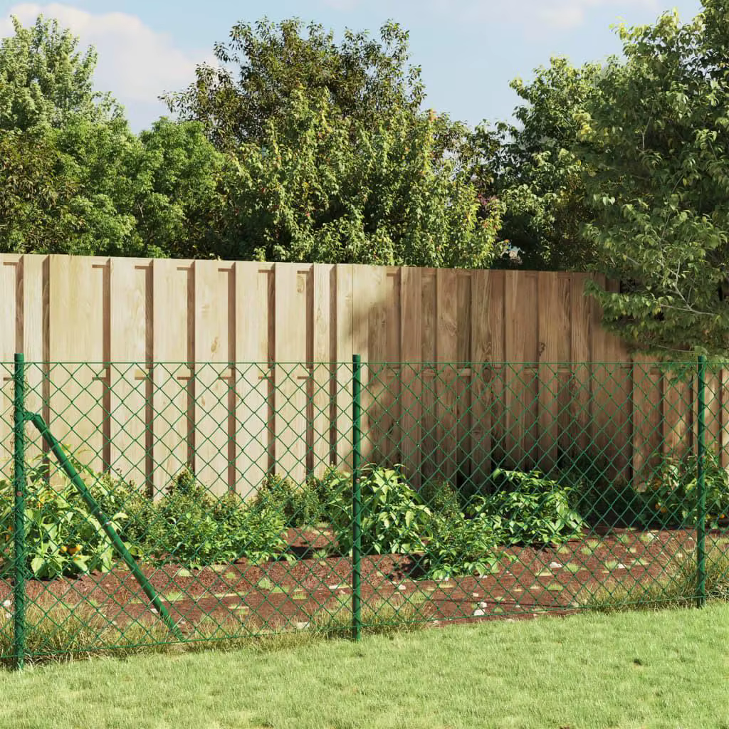 Durable 0.8x10m Green Chain Link Fence for Garden and Security Enclosures