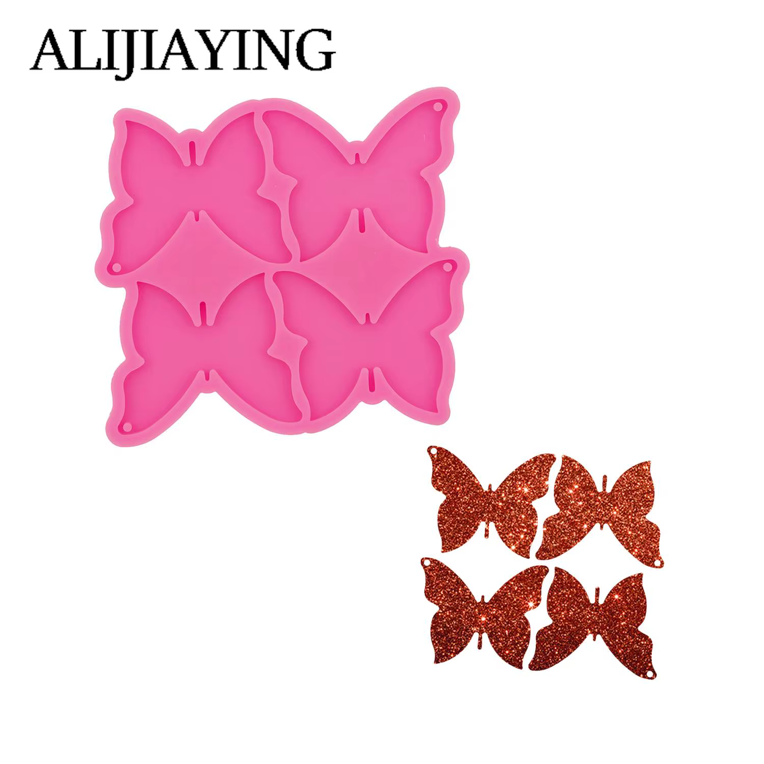 DY1657 2.3inch Butterfly/Heart Resin Keychain Molds DIY Jewellery Crafting Charms Silicone Epoxy Mold