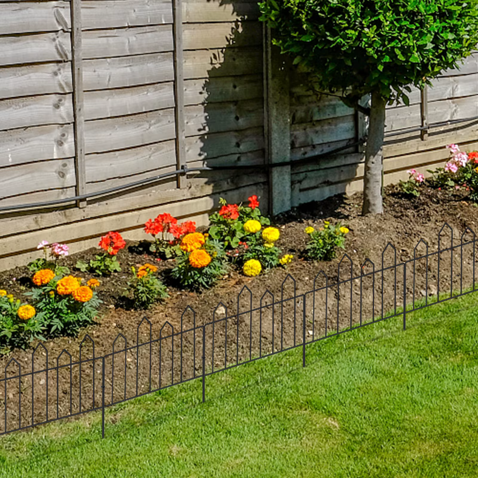 Garden Decorative Fence Metal Wire Fencing Border Outdoor 13in(H)*10ft(L) Small Fencing for Flower Bed Lawn Shrub Vegetable