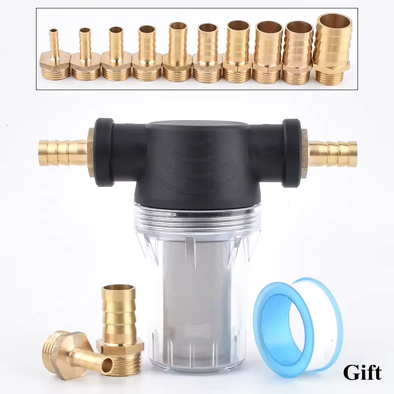 Garden Watering Filter 1/2" To 6~25mm Brass Pagoda Joint Aquarium Fish Tank Irrigation Hose Connector Kitchen Household Strainer