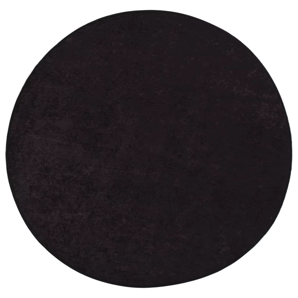 Anthracite gray non-slip washable carpet φ 120 cm