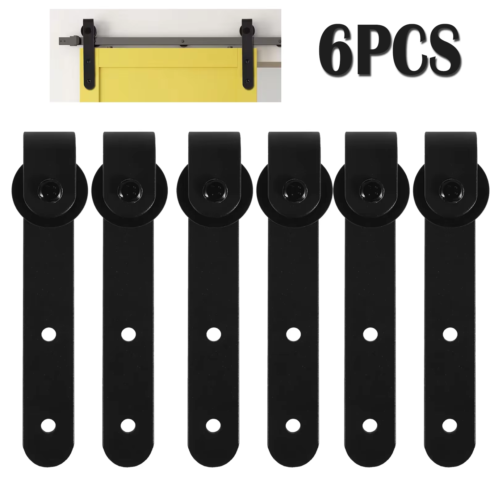 6PCS/2PCS Sliding Barn Door Hardware Rollers Hangers Compatible with Most Barn Door Durable Wheel Track System Door Accessories