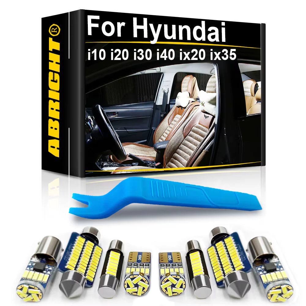 Car Interior LED Lights Canbus For Hyundai i10 i20 i30 i40 ix20 ix35 Tucson Santa Fe Santafe Vehicle Indoor Dome Map Lamp Kit