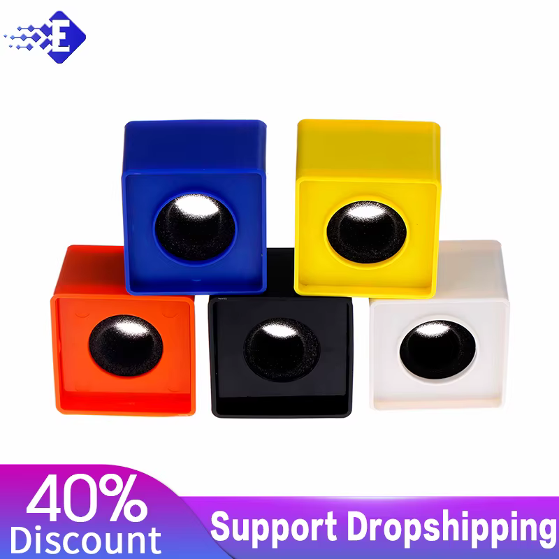 New 1pc ABS Square Shaped Interview KTV Mic Microphone Logo Flag Stand Square Cube Shape Microphone Interview