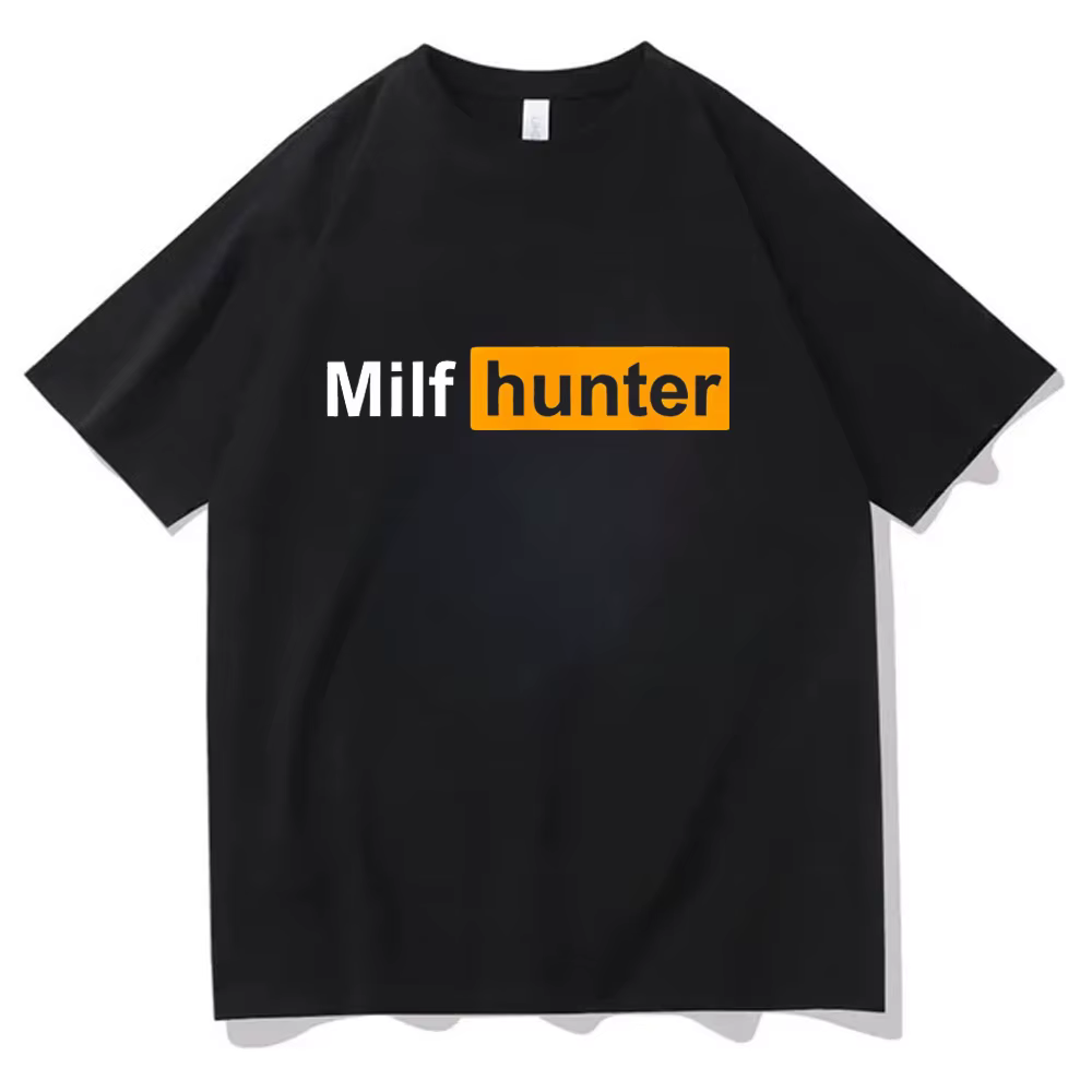 MILF Hunter i love my boyfriend High Quality Cotton Tee funny men t shirt streetwear male clothing