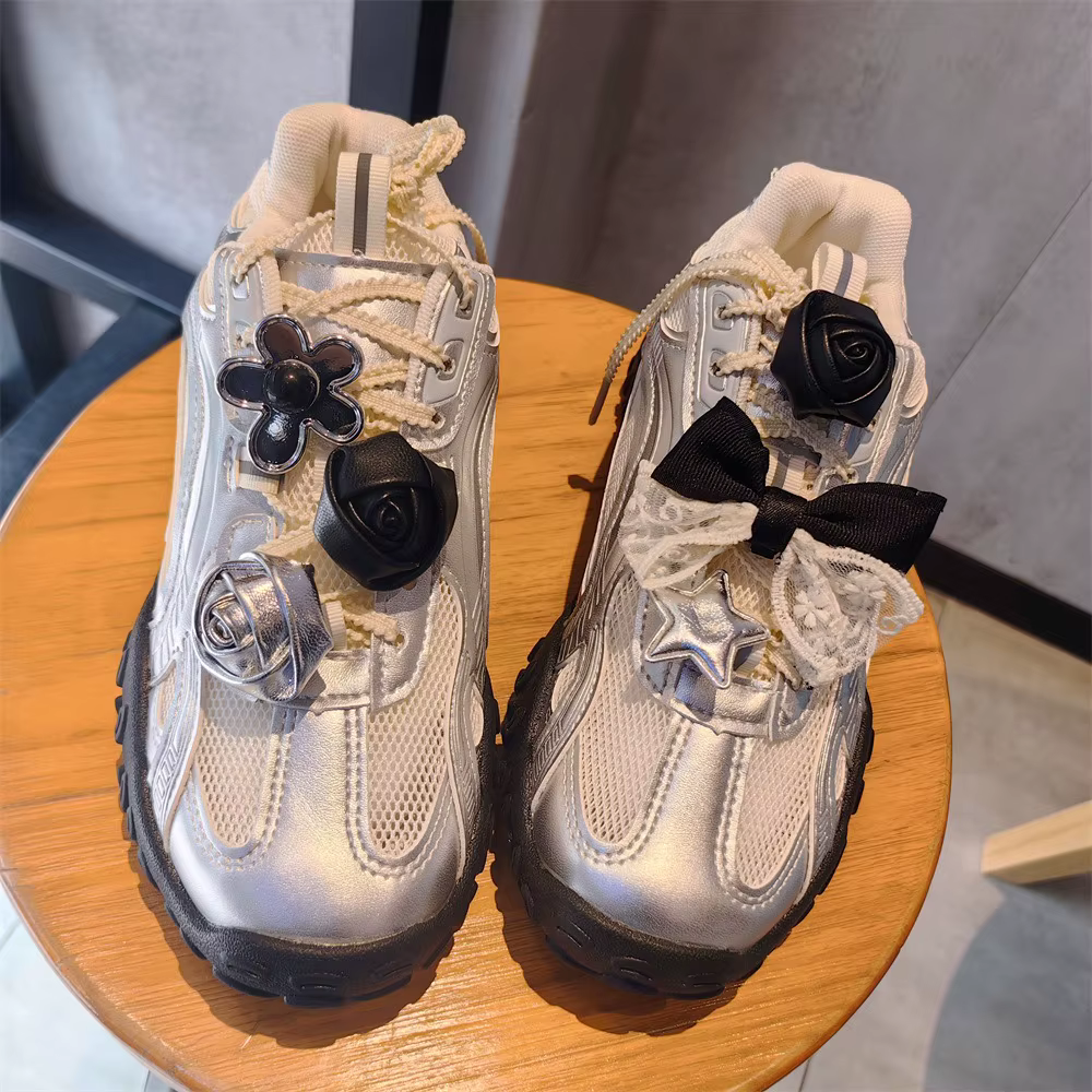 New Fashion Shoelaces Clips Buckle Decorations Shoe Buckle for Sneaker Leather Rose Bow Heart Shoe Charms Shoes Accessories 1PCS