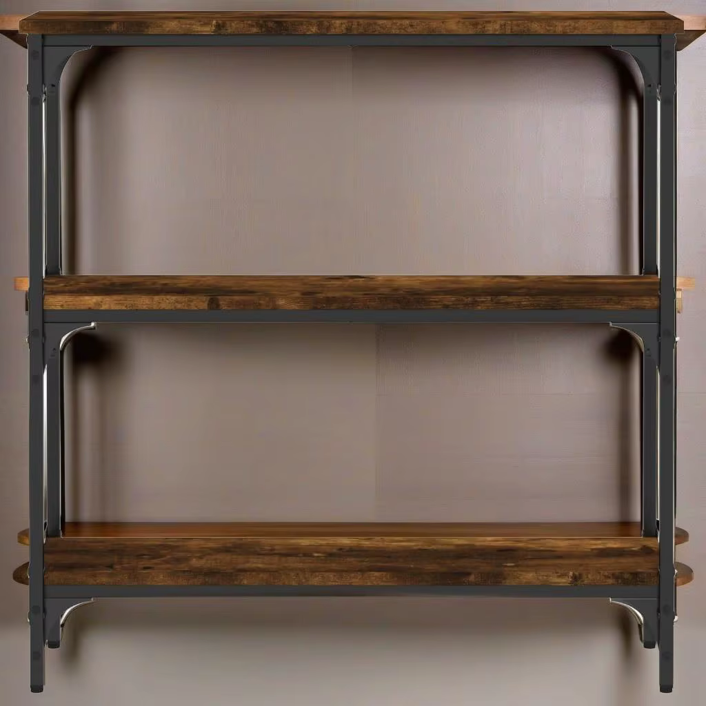 Modern Smoked Oak  Table - 75x22.5x75 cm Engineered Wood for Living Room