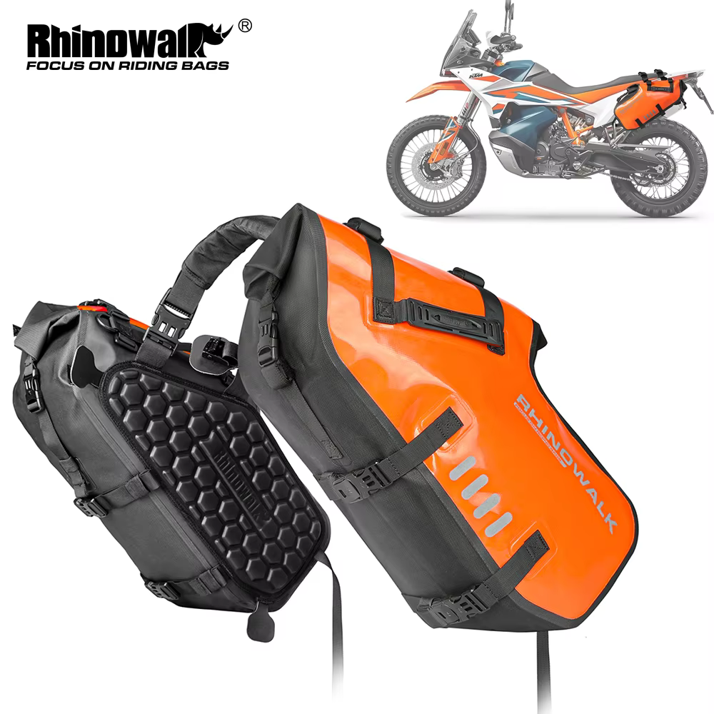 Rhinowalk Motorcycle Side Bag 2PC 100% Waterproof 18L/28L/48L Motorbike Saddle Bag Motor Pannier Bag Saddle Bags Travel Luggage