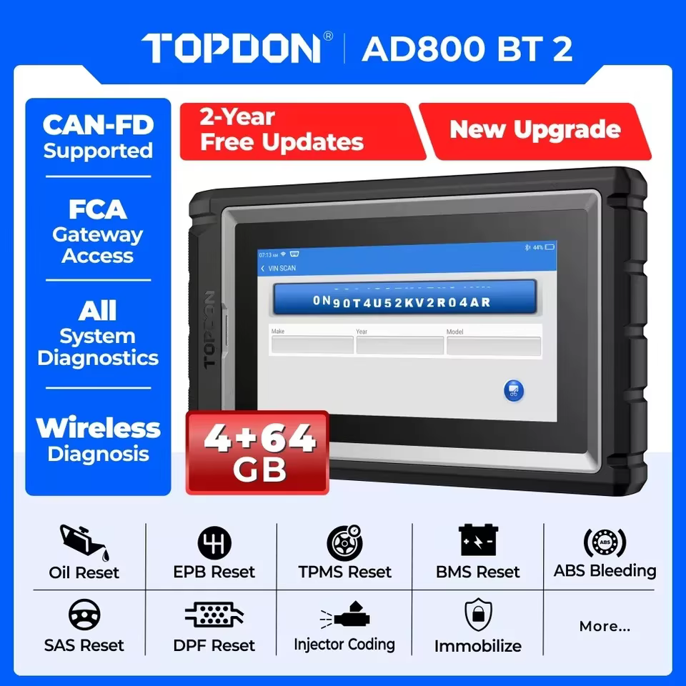 TOPDON Artidiag800 BT 2 OBD2 Professional Car Diagnostic Tool Automotive Scanner All System Scan Tool Free Lifetime Upgrade ECU