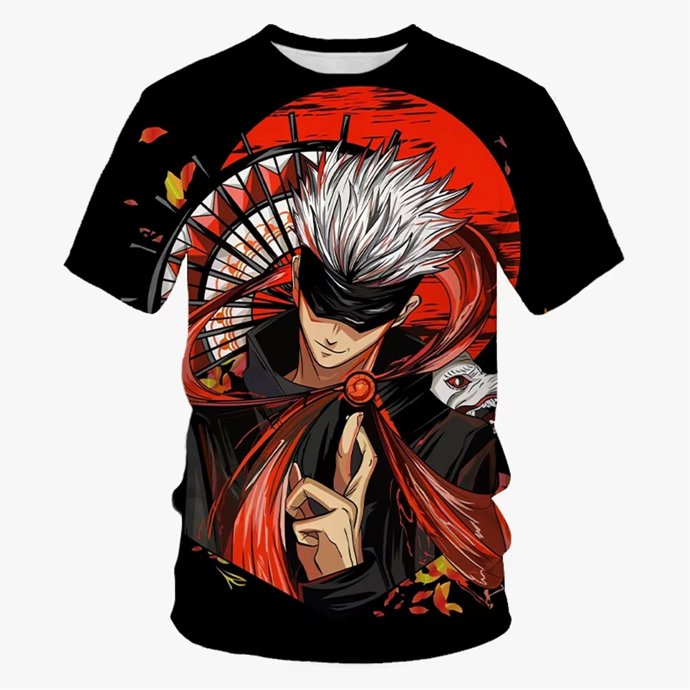 Summer new fashion trend anime 3D printing printed T-shirt neutral fashion Harajuku anime casual comfortable short sleeved top