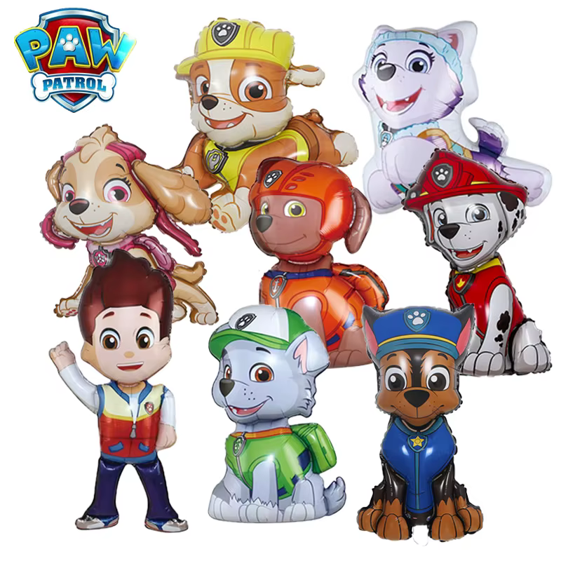 8pcs Paw Patrol Themed Balloon Party Decoration Supplies Rescue Dog Chase Rubble Aluminum Foil Balloon Childrens Birthday Gift