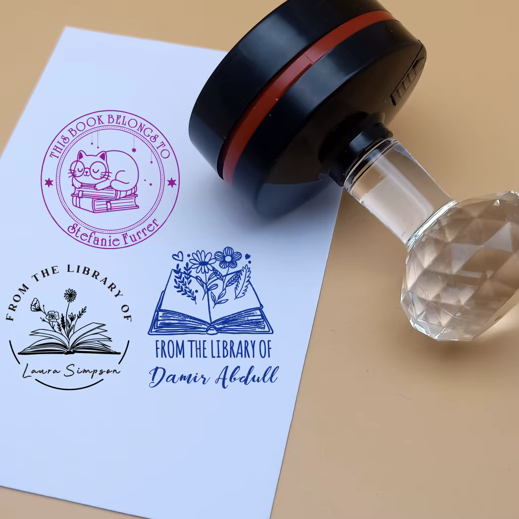 Custom Book Stamp Personalized Custom Name Stamp Self Inking From the Library Of , This Book Belongs To, Back to School