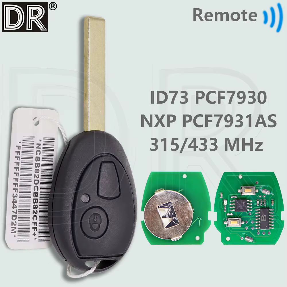 DR N5FVALTX3 ID73 PCF7930/PCF7931AS 315/433MHz Car Remote Key With Code For BMW MINI Cooper R53 R56 MG ZR ZT ZS