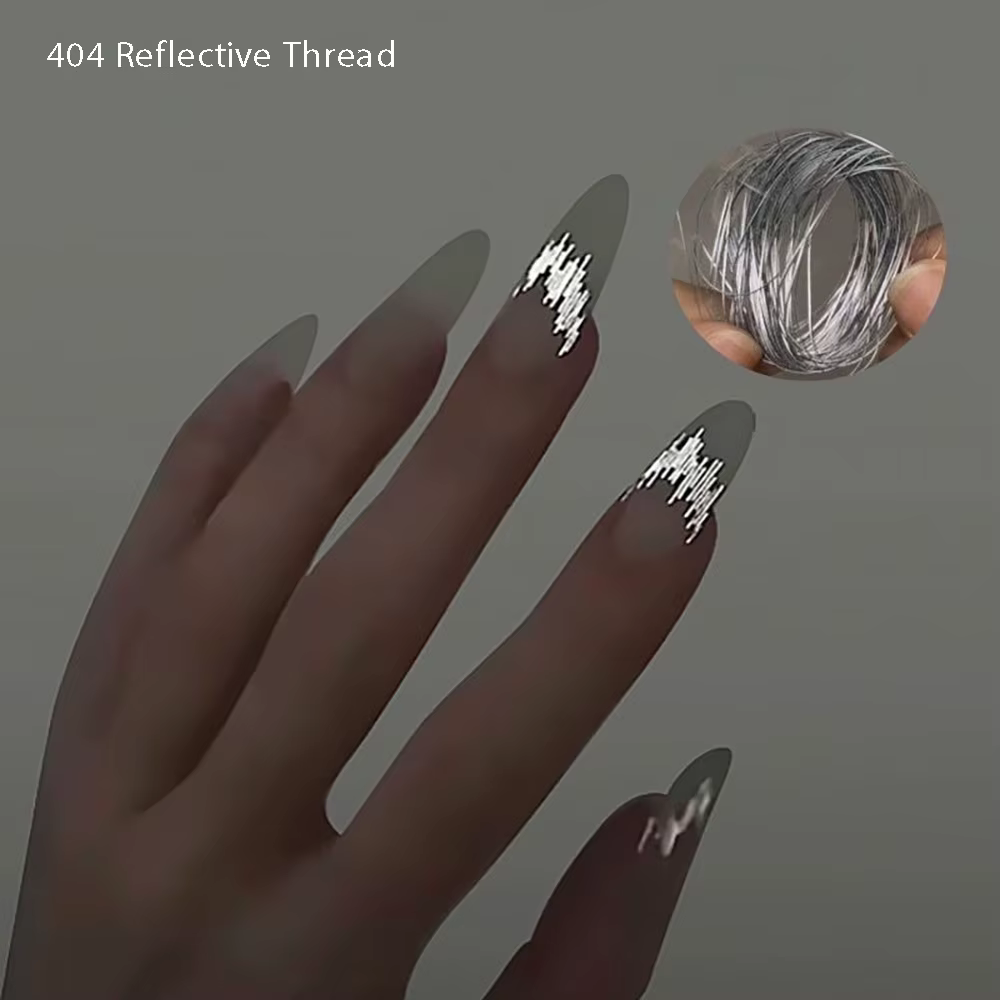 0.5mm DIY French Design Reflective Silk 1/10m West Charming Girl Strip Flashing Bar Thread Accessories Nail Tips Ornament 404art