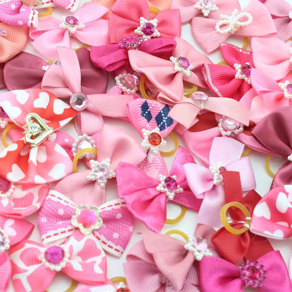 New 10/50 Pcs Wholesale Pet Pet Dog Cat Hair Bows Rubber Bands Rubber Bands Diamond Dog Accessories Small Dog Pet Supplies Cute