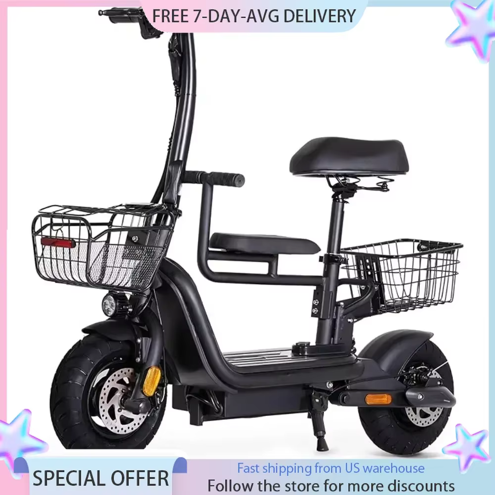 Folding Electric Bike,for Adults 750W Peak Power 48V 624WH Lithium-ion Battery, Alloy Steel,10" Fat Tire EBike Electric Scooters