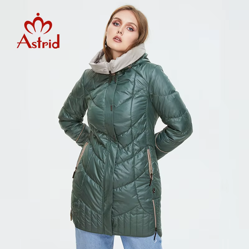 Astrid 2022 winter women's jacket women coat Casual female Parkas Hooded Coats solid Plus Size fashion  thin cotton style best