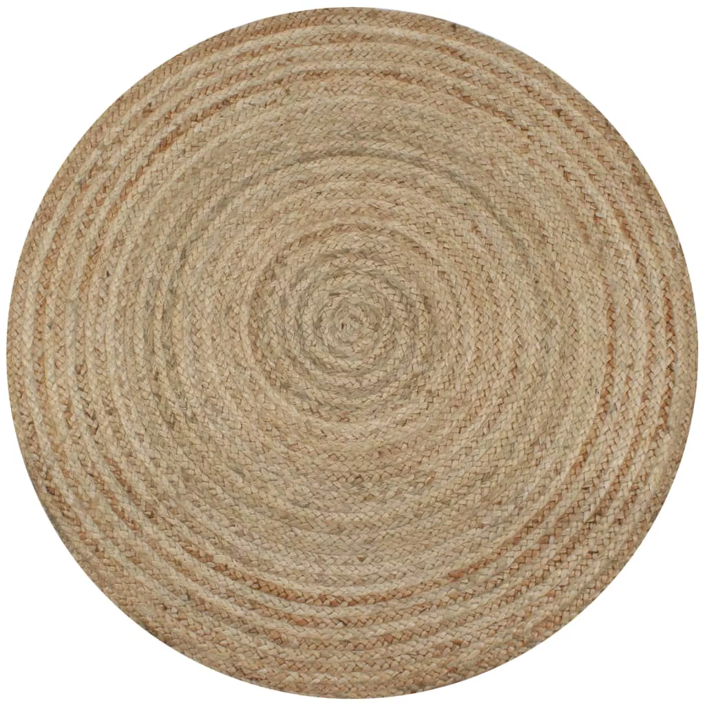 120 cm round jute braided carpet