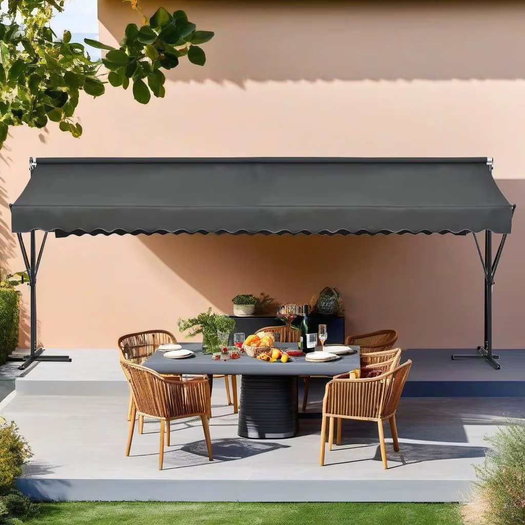 600x300 cm Anthracite Freestanding Awning | Outdoor Shelter Canopy for Patio & Garden