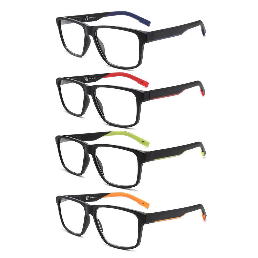 MODFANS Oversized Reading Glasses Men Readers Blue Light Blocking Large Eyeglasses for women Rubber Temple with Spring Hinge