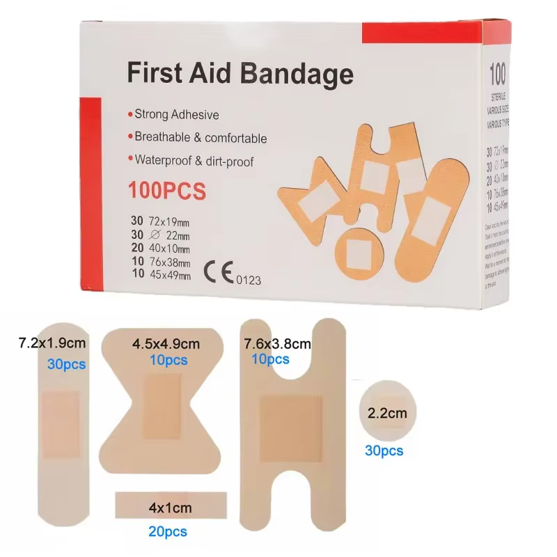 100Pcs 5 Style Waterproof Wound Plaster First Aid Band-Aid Knuckle Patch Home Travel First Aid Kit Emergency Kits Accessories