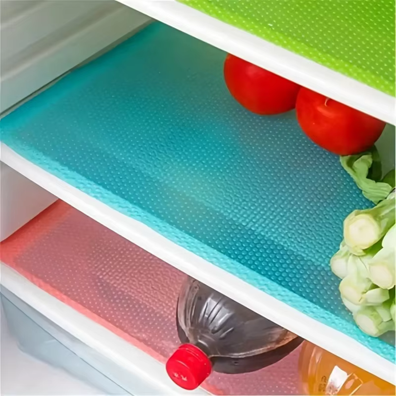 4PCS EVA Waterproof Refrigerator Liner Mat Washable Mildew Kitchen Pad Anti-oil Cabinet Drawer Placemat Heat-insulat Fridge Mat
