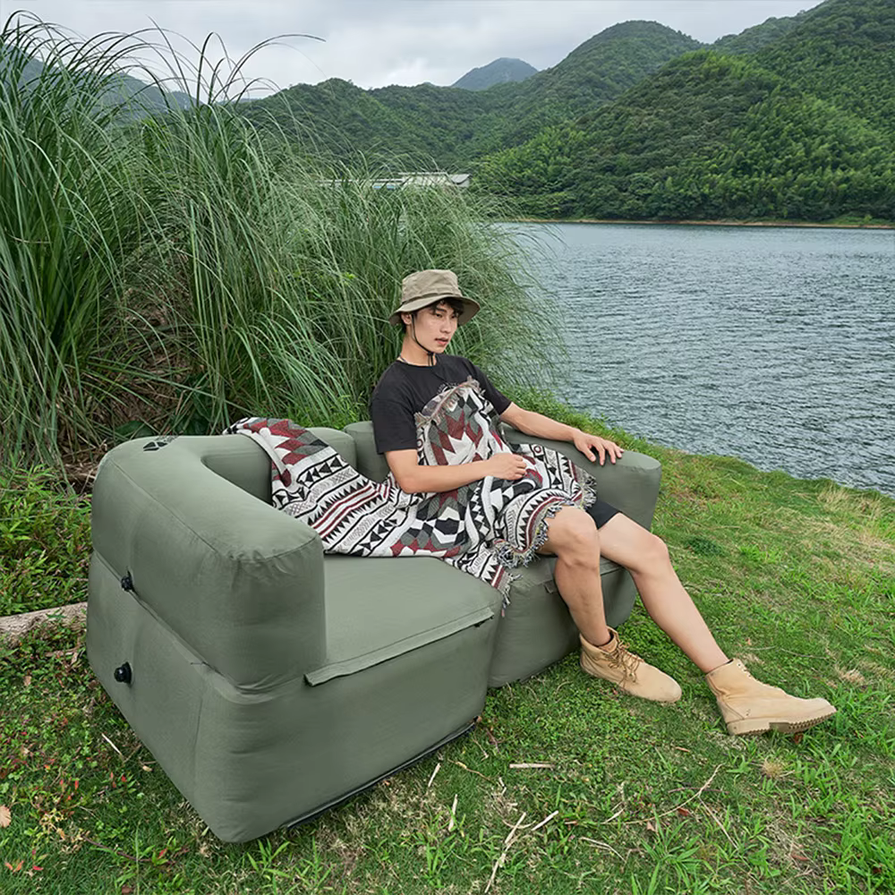 MOBI GARDEN Portable Camping air sofa with air bed separation connection