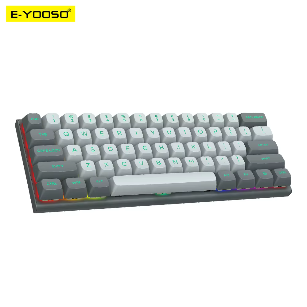 E-YOOSO Hz-61 RGB USB Mini 8K RT Mechanical Gaming Keyboard Magnetic Switch 61 Key Wired for Computer PC Laptop detachable cable