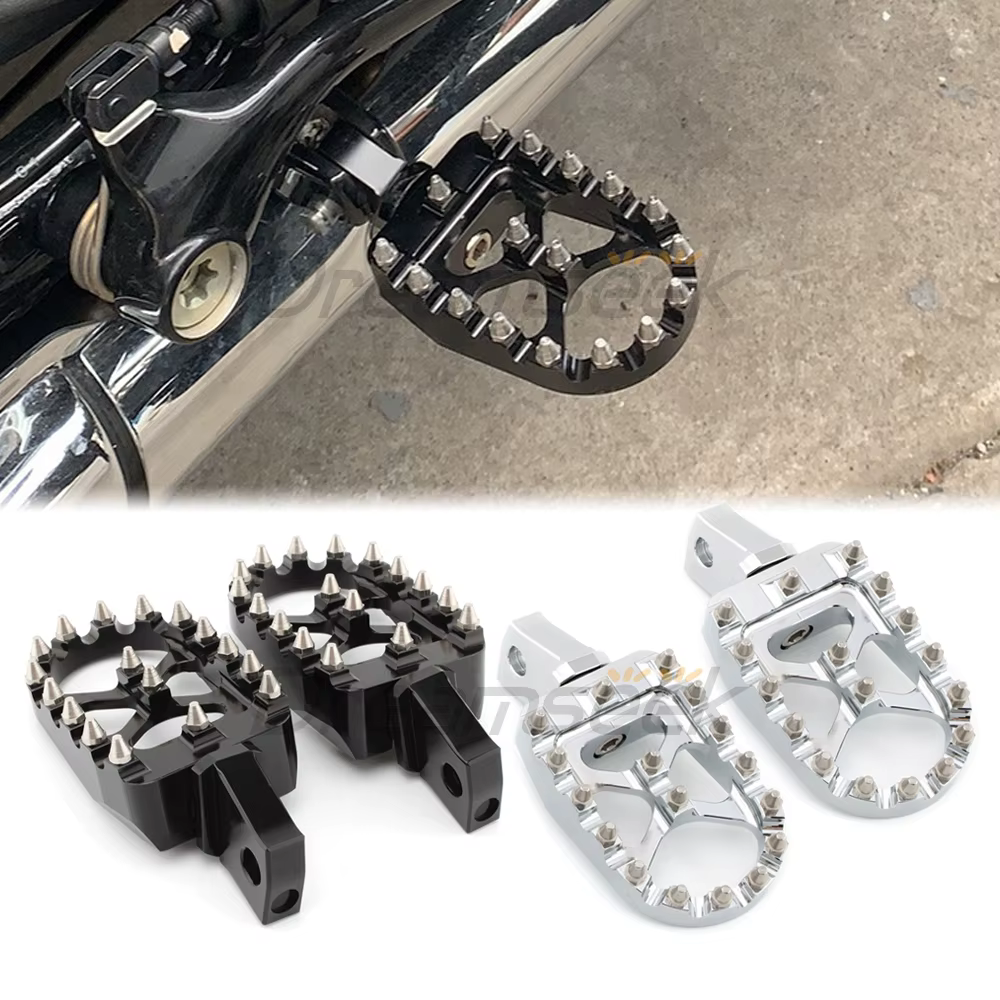 1 Pair Driver Wide Footpegs Footrest for BMW R18 Classic BMW R18 2020 2021 2022 Motorcycle Aluminum Foot Pedals Black / Chrome