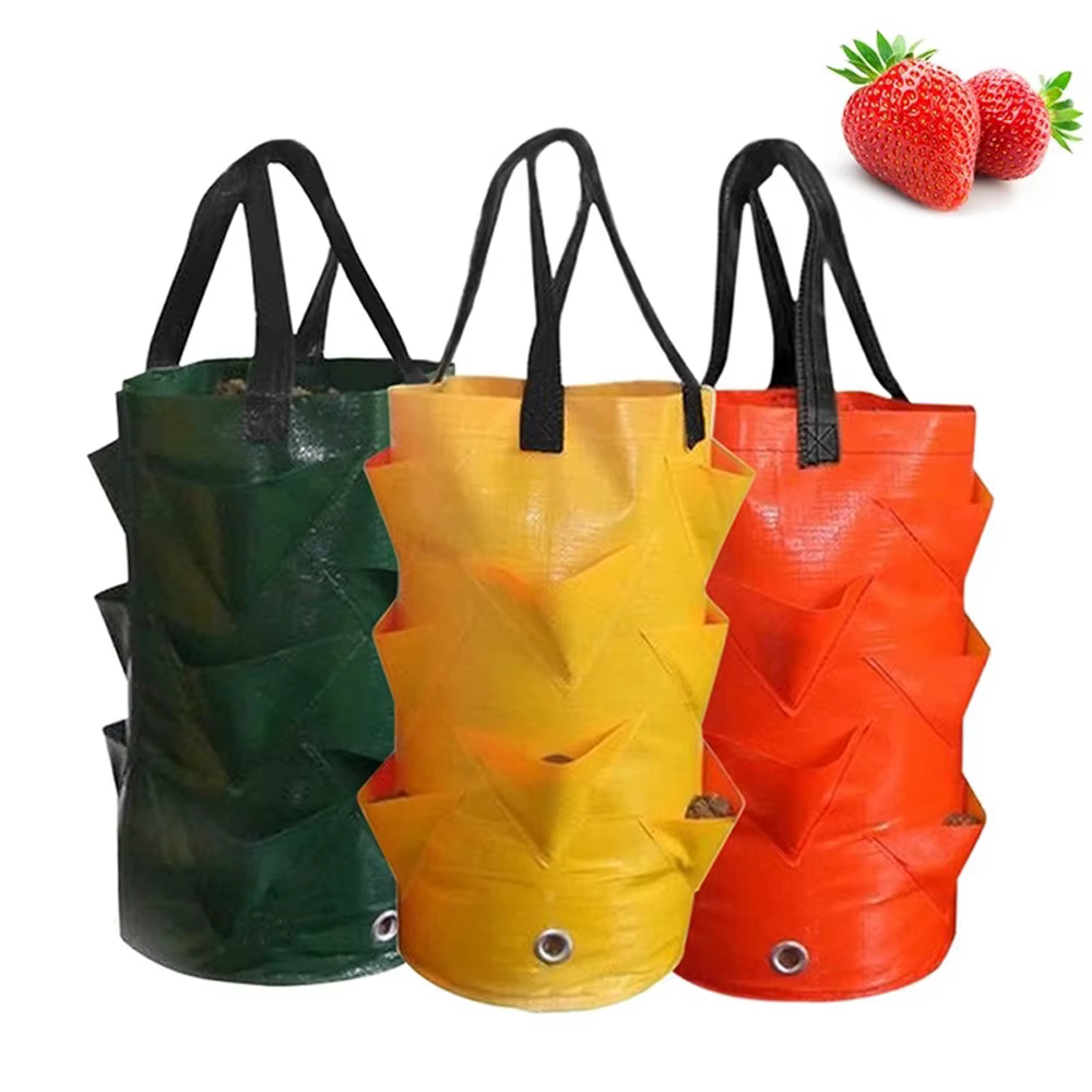 3 Gallon Planter Grow Bag Strawberry Planting Bag Fruit Vertical Hanging Bag Household Plant Vegetable Fruit Gardening Pot Bags