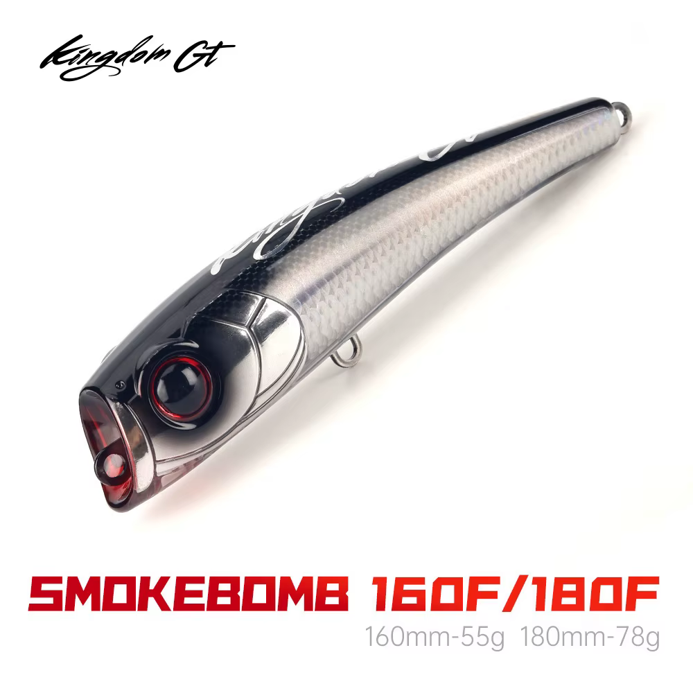 Kingdom Sea Fishing Lure Topwater Popper 55g 78g 160mm 180mm Floating Wobbler Artificial Hard Bait for Sea Tuna GT Fishing Lure