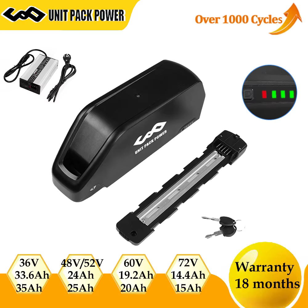 21700 Electric Bike 72V 60V 52V 48V 24AH 36V 35AH Downtube Jumbo Polly Battery Pack for Scooter 500W 750W 1000W 1500W 2000W Kit