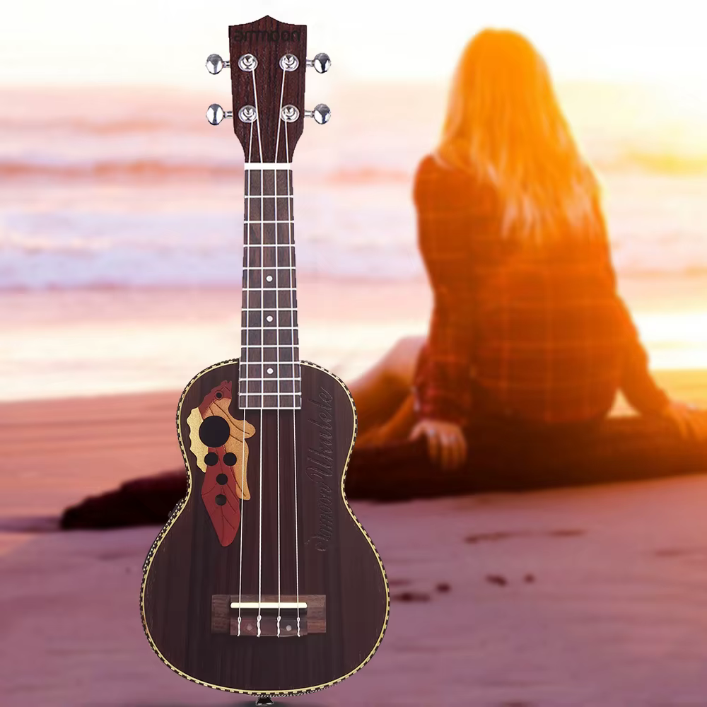 ammoon 21 Inch Rosewood Wood Ukulele Ukelele Uke with EQ